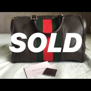 **SOLD** Authentic Gucci Brown Leather Boston bag.
